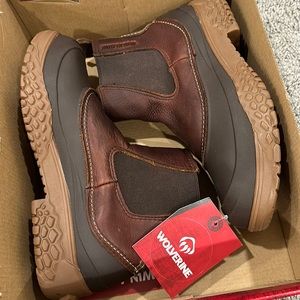 NEW Wolverine Yak ST WP Mens Size 8.5 Brown Leather Waterproof Steel Toe Boots